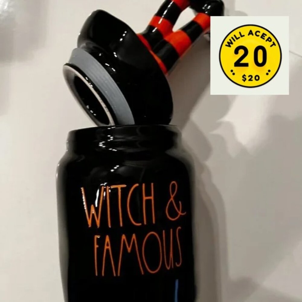 Rae Dunn Canister - Witch‎ & Famous (new) (home/x)